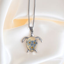 Load image into Gallery viewer, Forget Me Not Sea Turtle Necklace