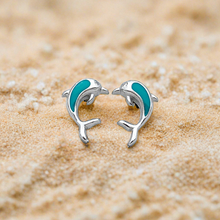 Load image into Gallery viewer, Dolphin Stud Earrings