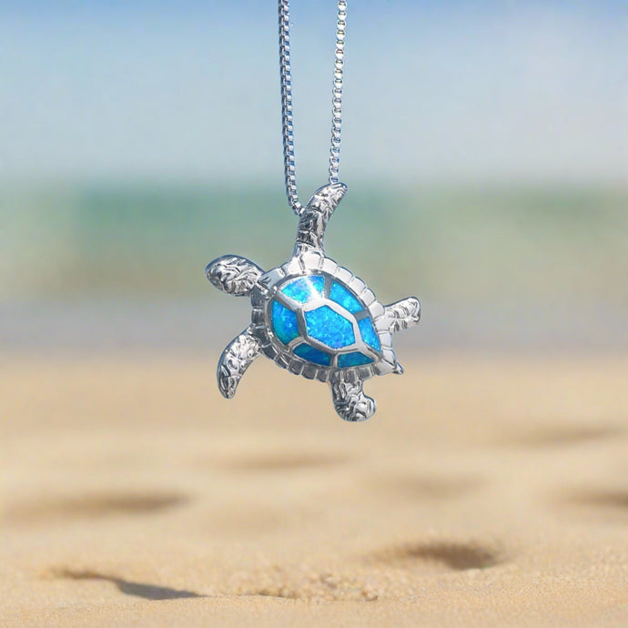 Opal Rising Sea Turtle Necklace