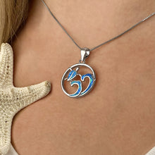 Load image into Gallery viewer, Opal Sea Turtle Wave Necklace