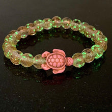 Load image into Gallery viewer, Glowing Glass Bead Sea Turtle Bracelet - GoBeachy