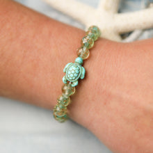 Load image into Gallery viewer, Glowing Glass Bead Sea Turtle Bracelet - GoBeachy
