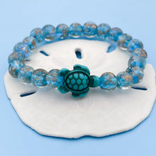 Load image into Gallery viewer, Glowing Glass Bead Sea Turtle Bracelet - GoBeachy