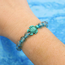 Load image into Gallery viewer, Glowing Glass Bead Sea Turtle Bracelet - GoBeachy