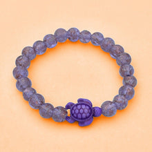 Load image into Gallery viewer, Glowing Glass Bead Sea Turtle Bracelet - GoBeachy