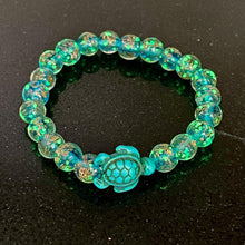 Load image into Gallery viewer, Glowing Glass Bead Sea Turtle Bracelet - GoBeachy