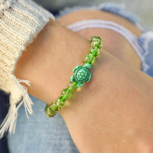 Load image into Gallery viewer, Glowing Glass Bead Sea Turtle Bracelet - GoBeachy