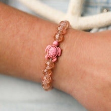 Load image into Gallery viewer, Glowing Glass Bead Sea Turtle Bracelet - GoBeachy