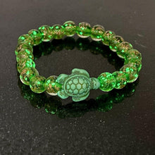 Load image into Gallery viewer, Glowing Glass Bead Sea Turtle Bracelet - GoBeachy