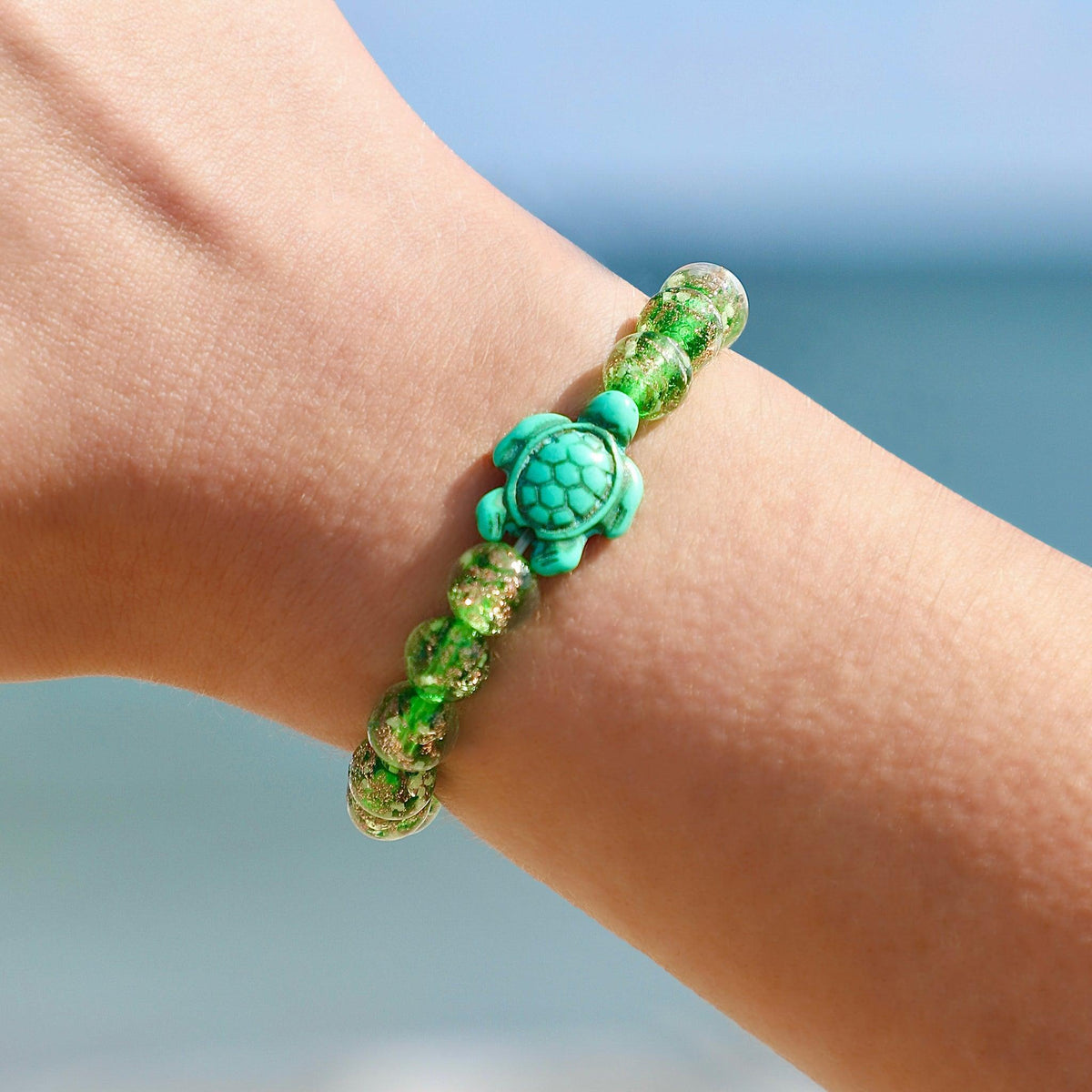 Beaded Bracelet Ocean And Company Turtle Bracelet Glowing Glass
