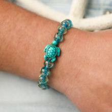 Load image into Gallery viewer, Glowing Glass Bead Sea Turtle Bracelet - GoBeachy