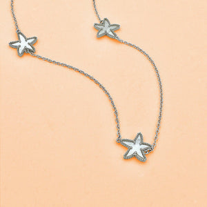 Mother of Pearl Trio Starfish Necklace (Slow Mover) 04092022 2:59pm - GoBeachy