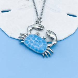 Ocean Resin Crab Necklace - GoBeachy