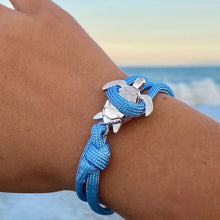 Load image into Gallery viewer, Sky Blue Rope Sea Turtle Bracelet - GoBeachy