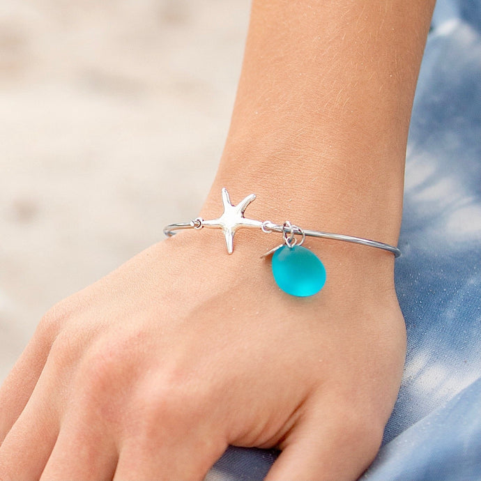 Starfish Sea Glass Charm Bracelet