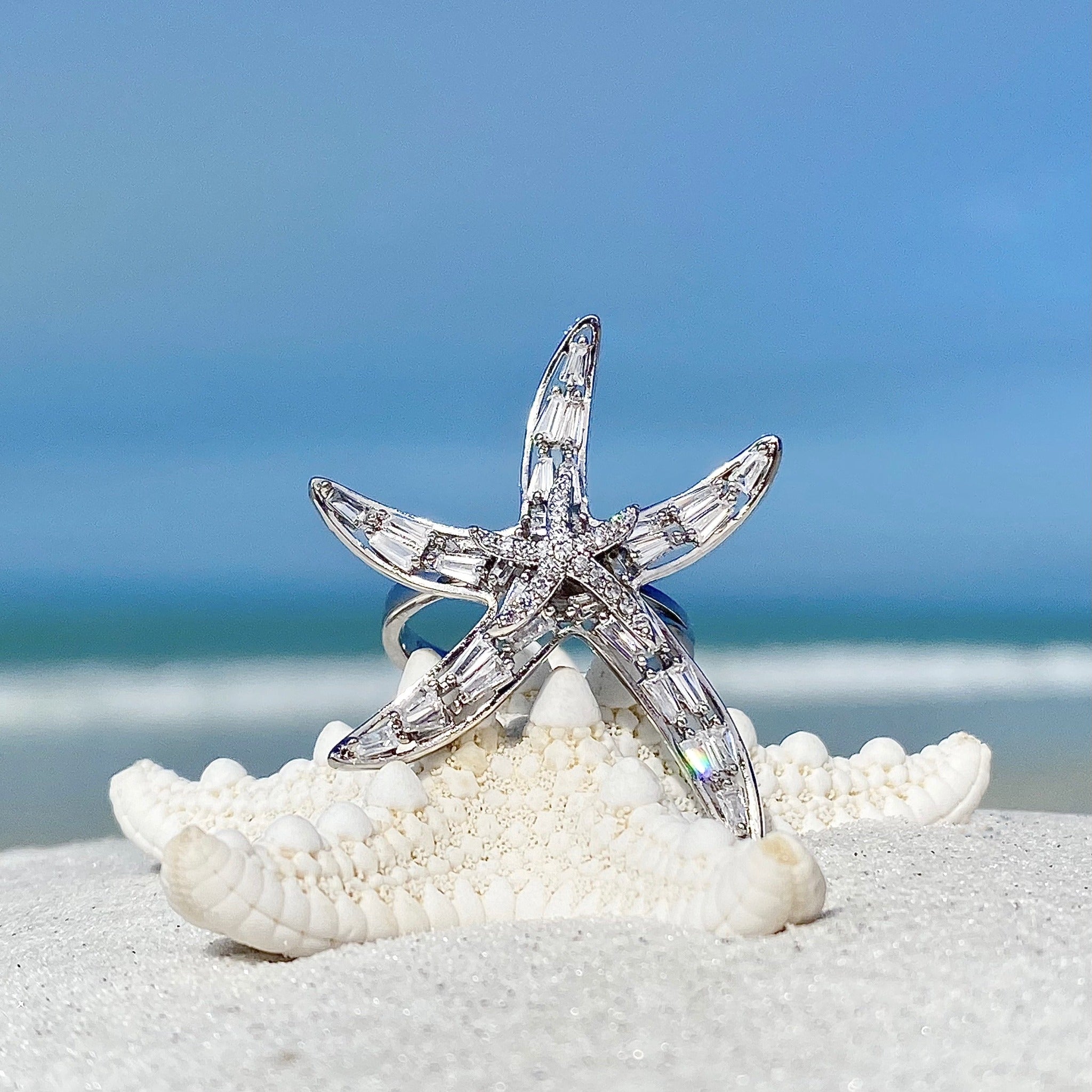 Starfish Zircon Ring