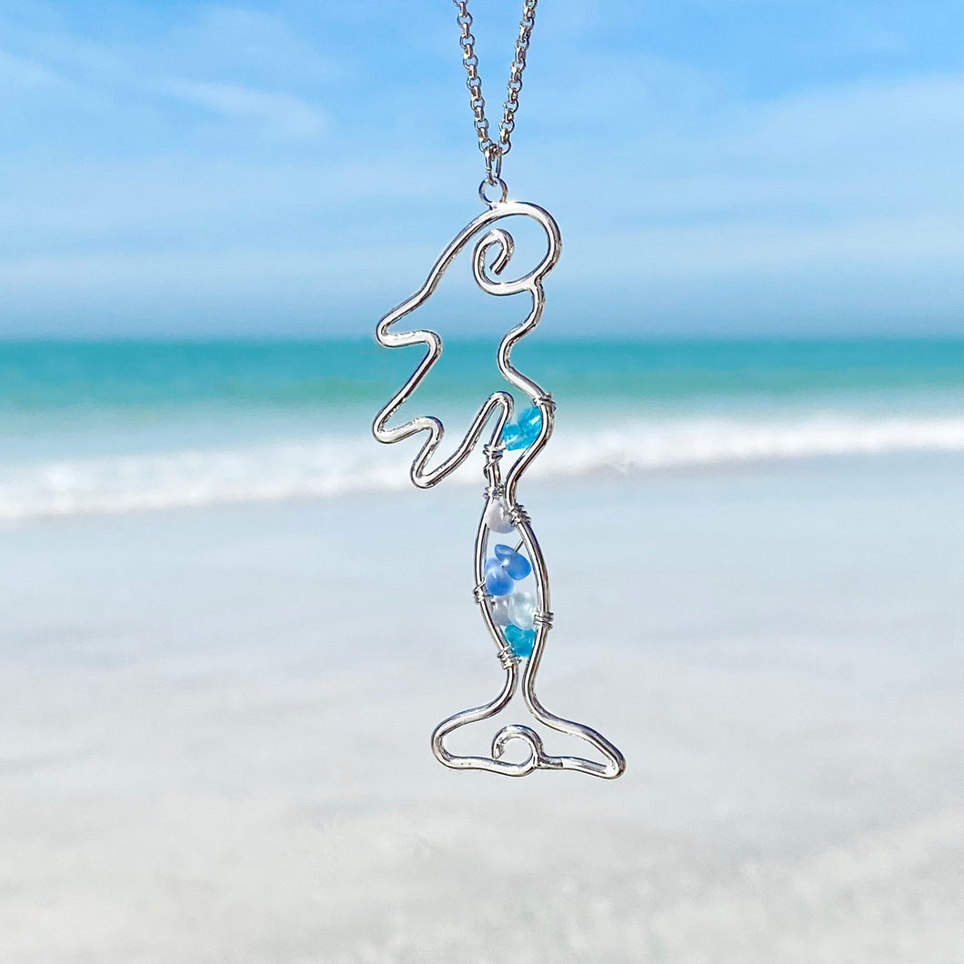 Stacked Sea Glass Mermaid Necklace