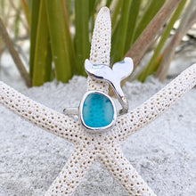 Load image into Gallery viewer, Sea Glass Whale Tail Ring