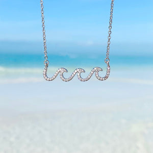 Triple Wave Zircon Necklace