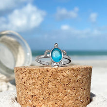 Load image into Gallery viewer, Sea Glass Sea Turtle Ring