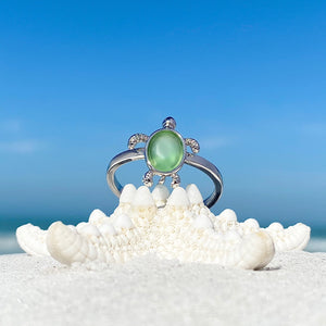 Sea Glass Sea Turtle Ring