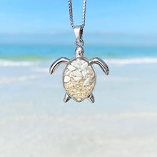 Load image into Gallery viewer, White Turquoise Sand Sea Turtle Necklace