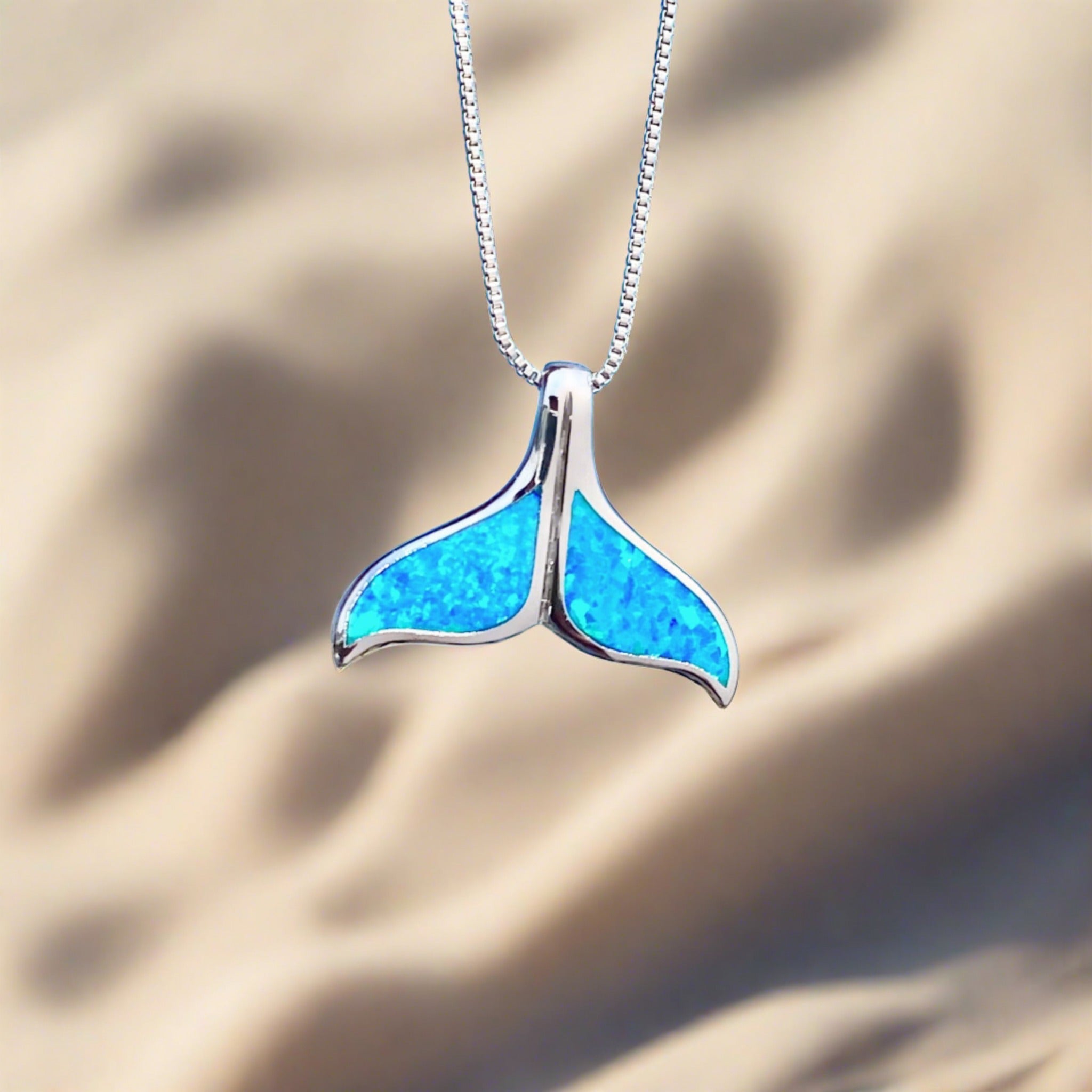 Opal Whale Tail Necklace
