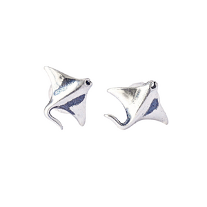 .925 Vintage Sterling Silver Manta Ray Studs