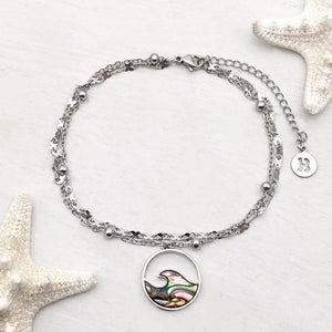 Abalone Wave Circle Anklet