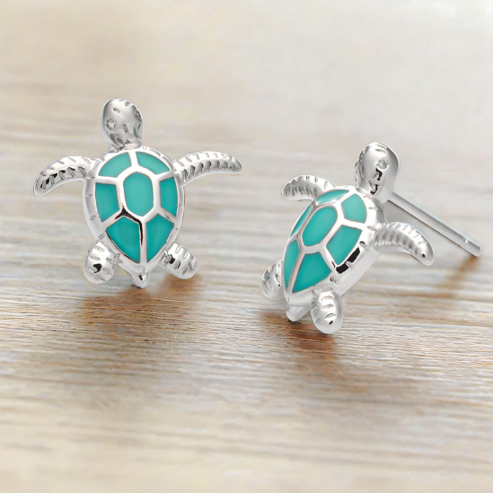 Enamel Sea Turtle Studs