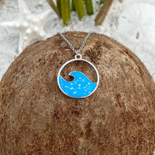 Load image into Gallery viewer, Glittering Wave Necklace is placed on top of a dried coconut.