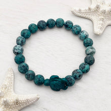 Load image into Gallery viewer, Granite Bead Sea Turtle Bracelet