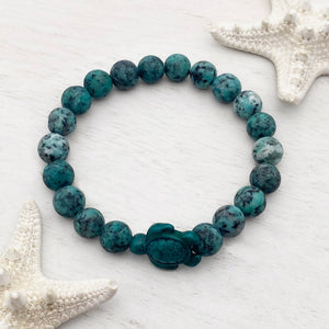 Granite Bead Sea Turtle Bracelet