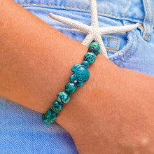 Load image into Gallery viewer, Granite Bead Sea Turtle Bracelet