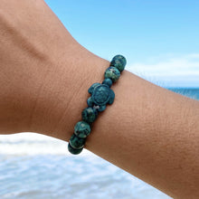 Load image into Gallery viewer, Granite Bead Sea Turtle Bracelet