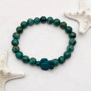 Granite Bead Sea Turtle Bracelet