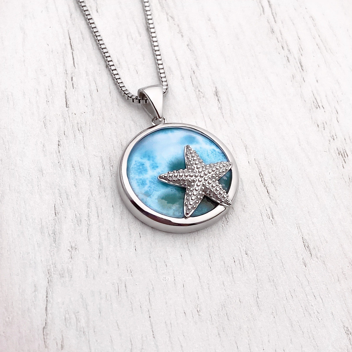 Larimar Starfish Circle Necklace – GoBeachy