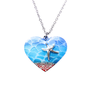 My Heart Belongs to the Sea Necklace displayed on a white surface.