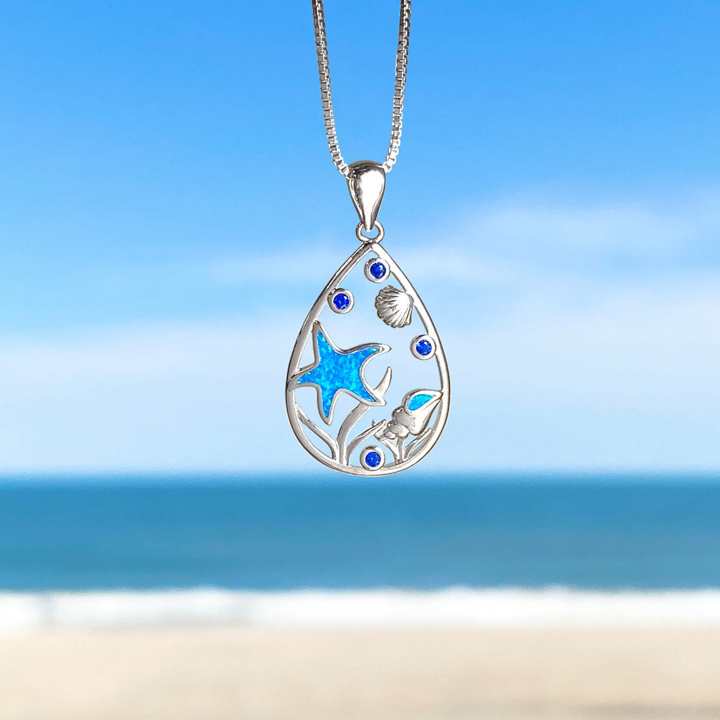 Opal Aquatic Drop Necklace