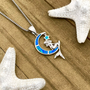 Opal Moon Mermaid Necklace