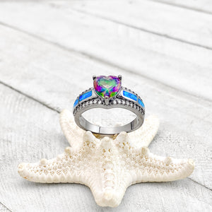 Opal Ocean Heart Ring