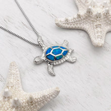 Load image into Gallery viewer, Opal Rising Sea Turtle Necklace