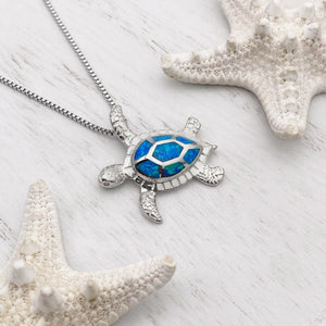 Opal Rising Sea Turtle Necklace