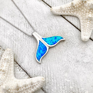 Opal Whale Tail Necklace