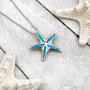 Opal Zircon Starfish Necklace