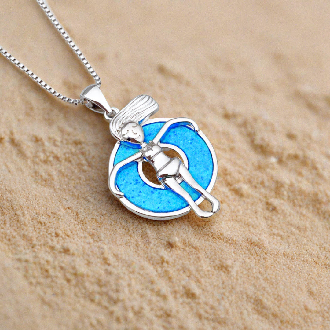 Opal Floatie Girl Necklace