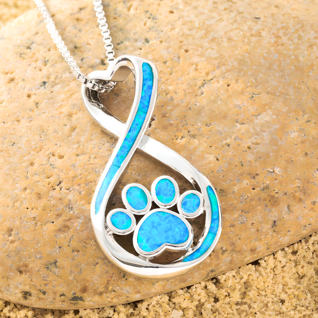 Opal paw print deals necklace