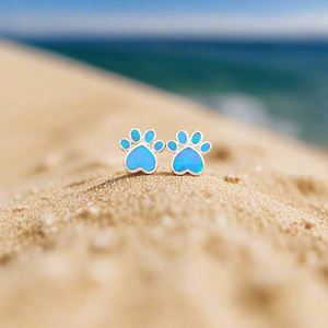 Opal Love Paw Studs