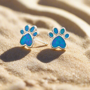 Opal Love Paw Studs