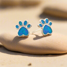 Load image into Gallery viewer, Opal Love Paw Studs